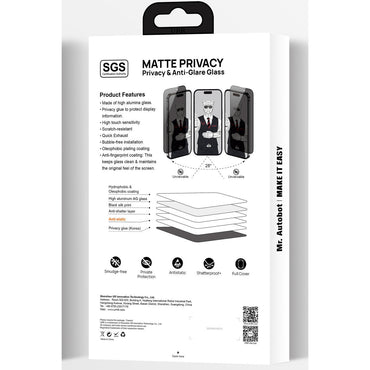 URR Apple iPhone 15 Pro 3D Matte Privacy Resin Edge Cam Ekran Koruyucu