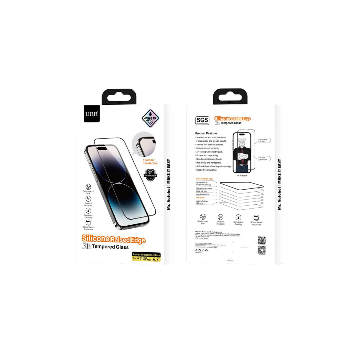 URR Apple iPhone 15 Pro 3D Silikon Edge HD Cam Ekran Koruyucu