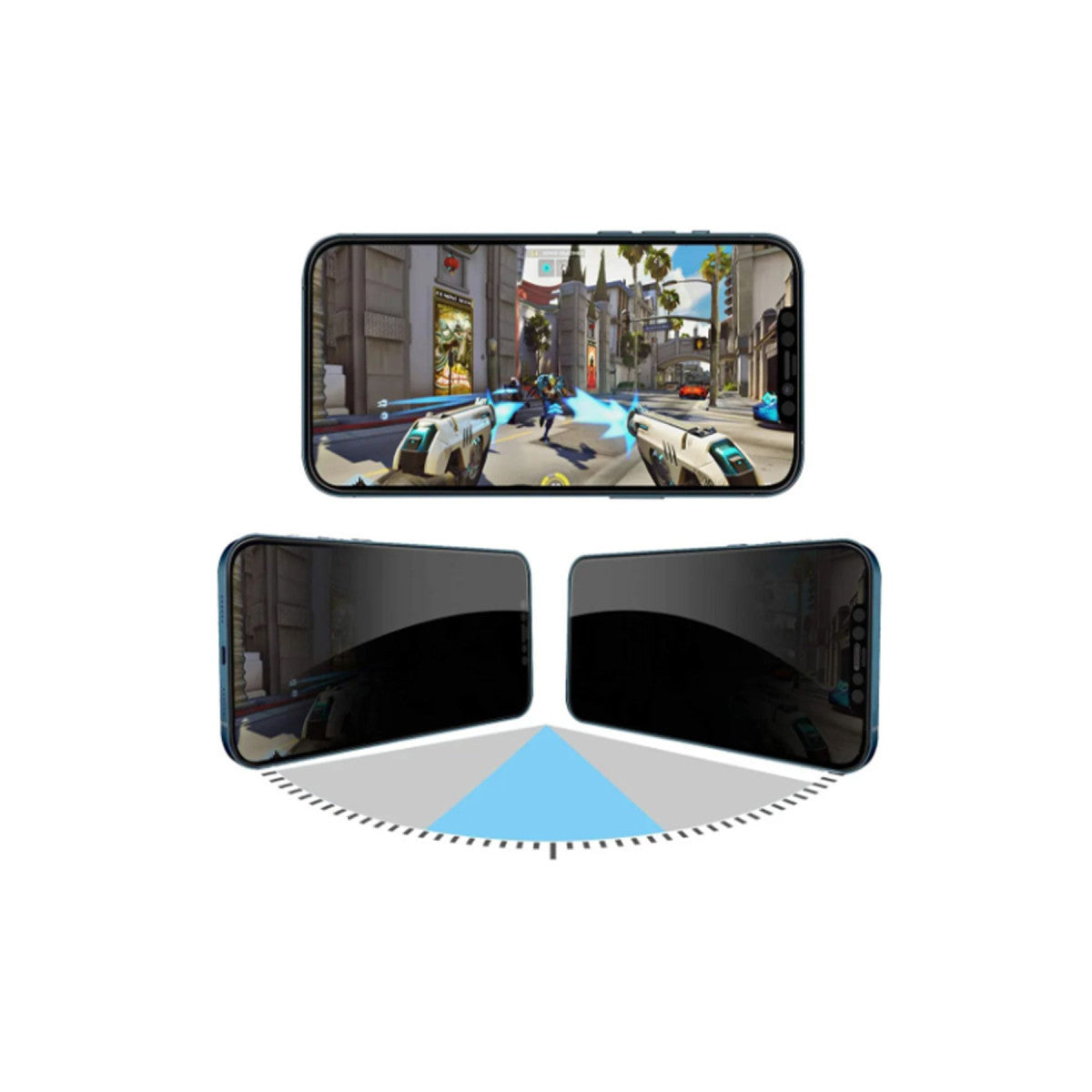 URR Apple iPhone 15 Pro 4 Way Anti Spy 360 Privacy Cam Ekran Koruyucu
