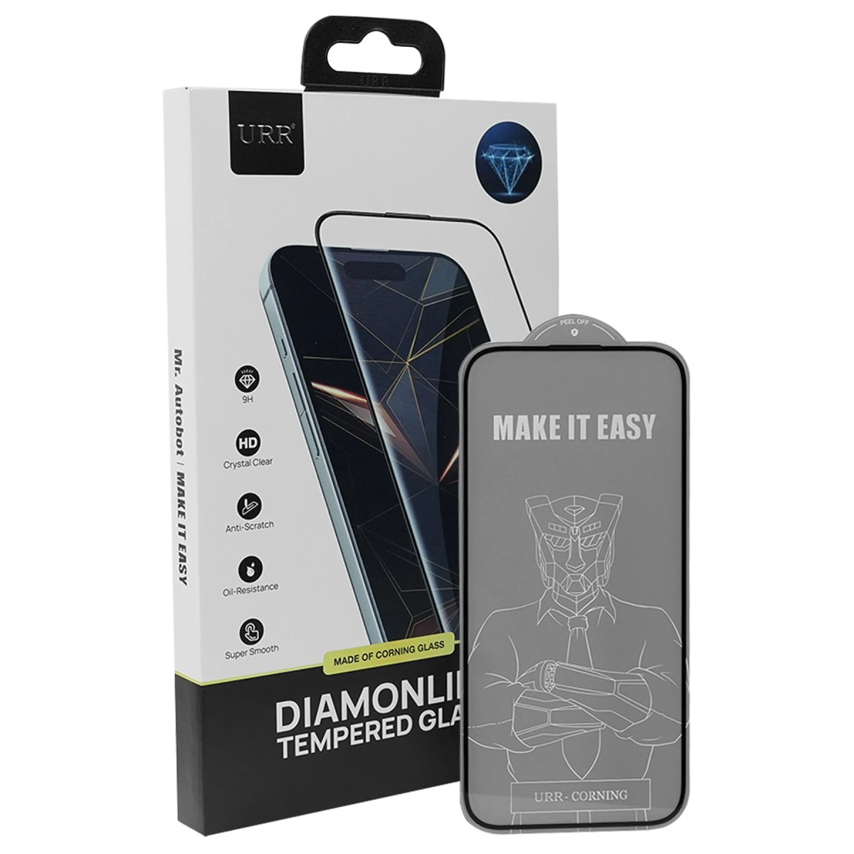 URR Apple iPhone 15 Pro Diamonlike Corning Glass 3X Shatterproof Sapphire Cam Ekran Koruyucu - Siyah
