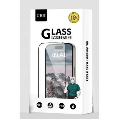 URR Apple iPhone 15 Pro Fan Series HD Antistatik Cam Ekran Koruyucu 10 Adet - Siyah
