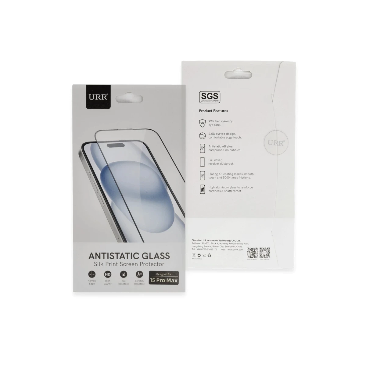 URR Apple iPhone 15 Pro Max 2.5D Antidust HD Cam Ekran Koruyucu - Siyah