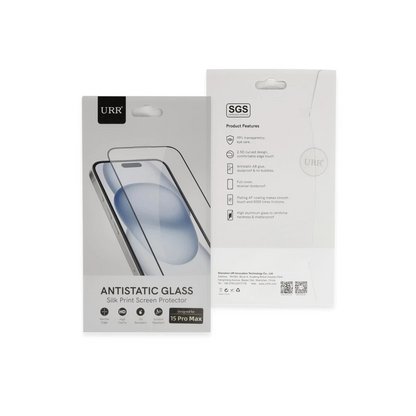 URR Apple iPhone 15 Pro Max 2.5D Antidust HD Cam Ekran Koruyucu - Siyah