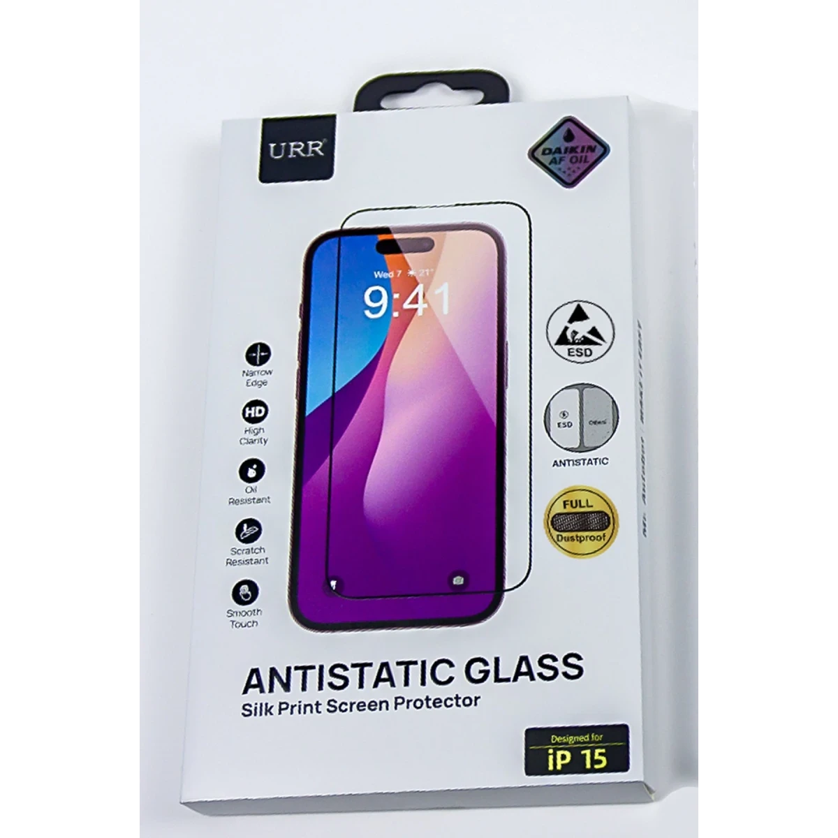URR Apple iPhone 15 Pro Max 3D Anti Reflection AR Ultra HD Cam Ekran Koruyucu - Siyah