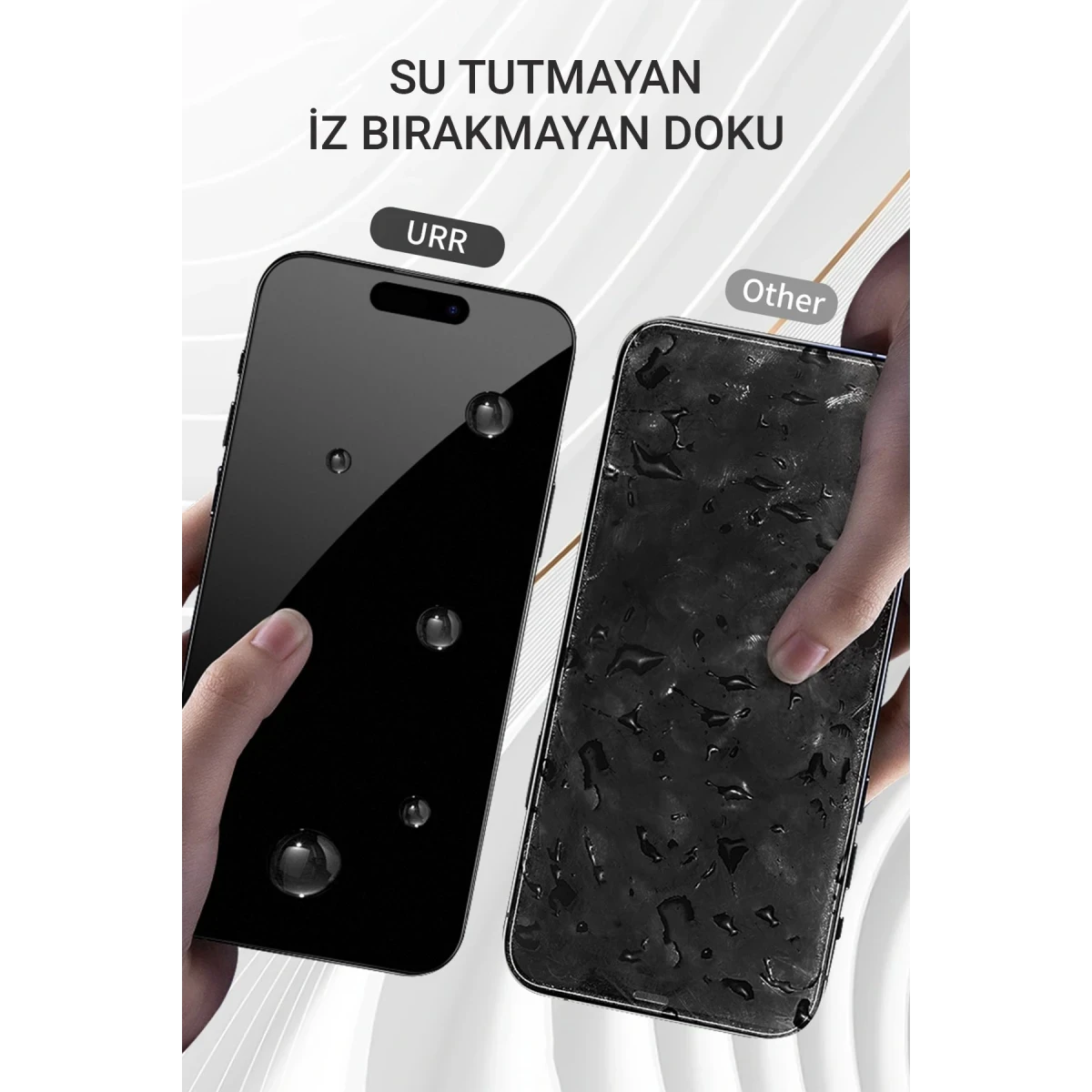 URR Apple iPhone 15 Pro Max 3D Matte Antiglare Resin Edge Cam Ekran Koruyucu - Siyah