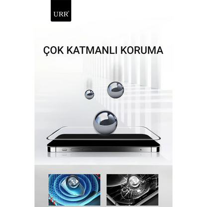 URR Apple iPhone 15 Pro Max 3D Matte Antiglare Resin Edge Cam Ekran Koruyucu - Siyah