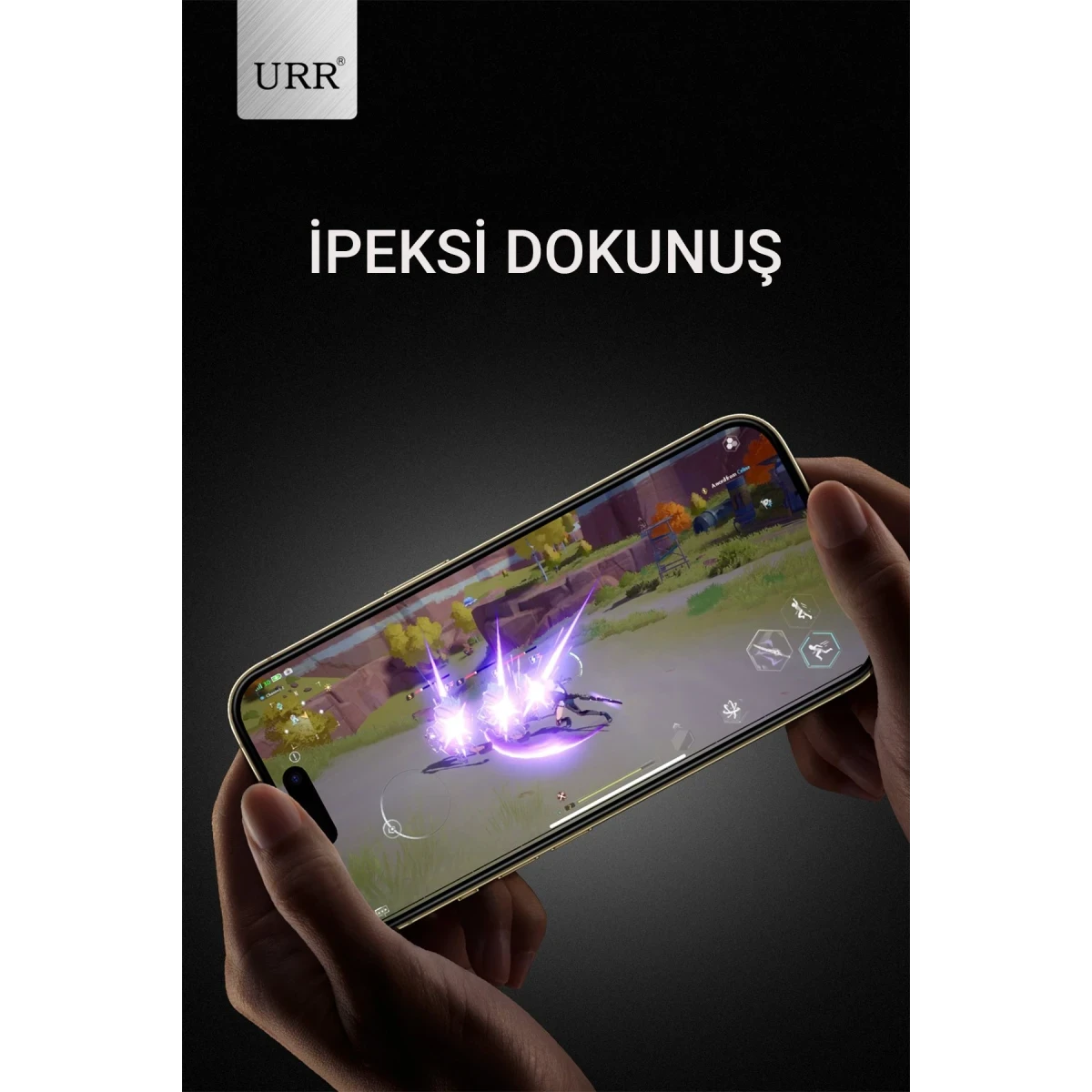 URR Apple iPhone 15 Pro Max 3D Matte Antiglare Resin Edge Cam Ekran Koruyucu - Siyah