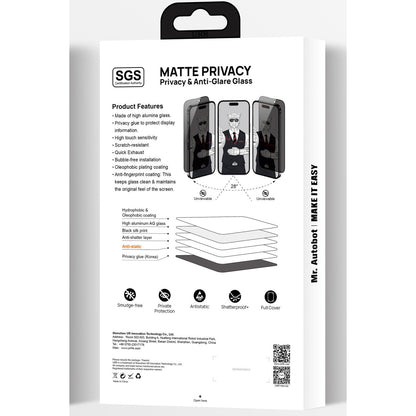 URR Apple iPhone 15 Pro Max 3D Matte Privacy Resin Edge Cam Ekran Koruyucu