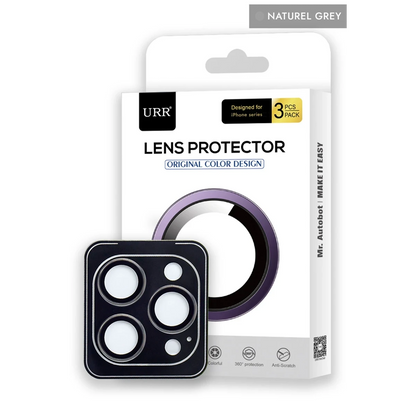 URR Apple iPhone 15 Pro Max 3D PVD Dioxide Kamera Lens Koruyucu - Natural Grey