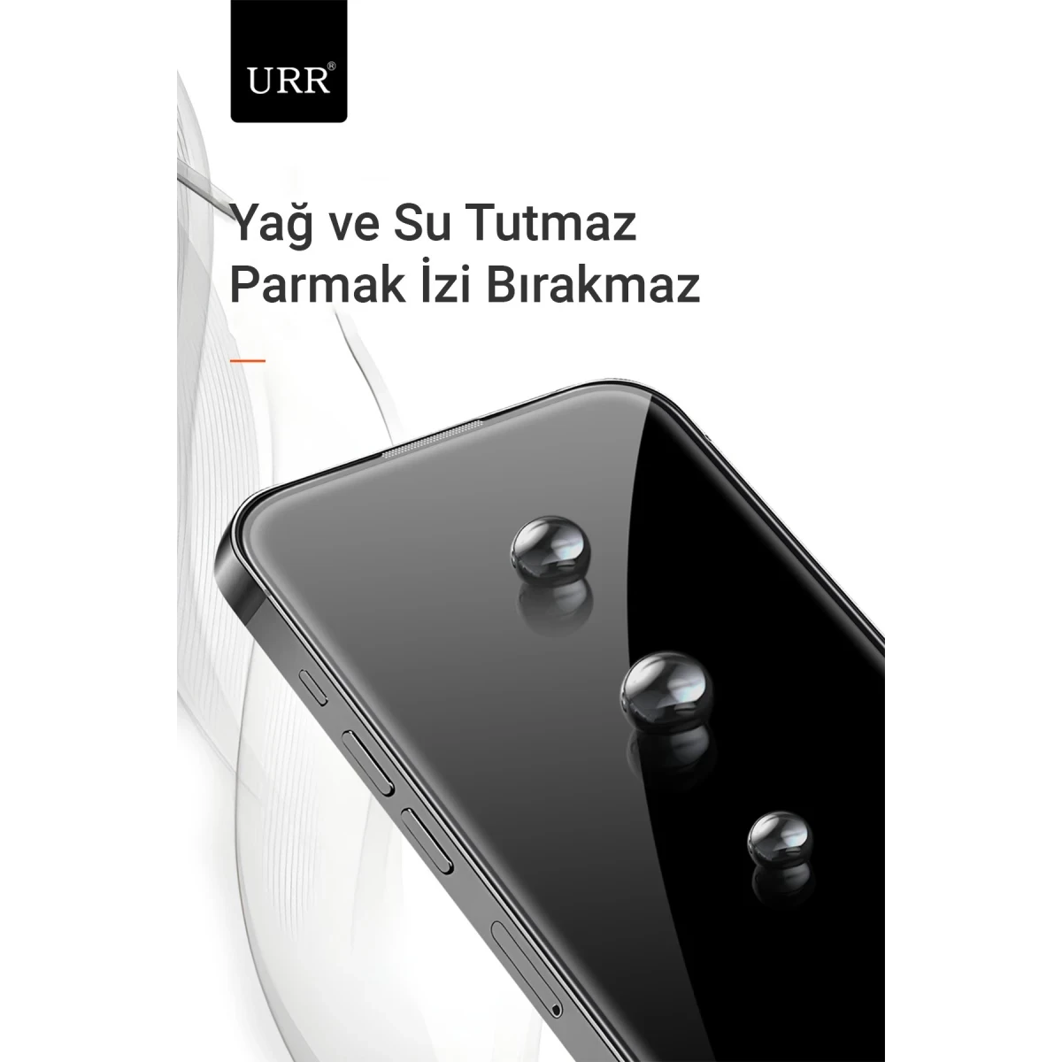 URR Apple iPhone 15 Pro Max 3D Resin Edge Cam Ekran Koruyucu - Siyah