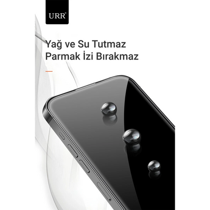 URR Apple iPhone 15 Pro Max 3D Resin Edge Cam Ekran Koruyucu - Siyah