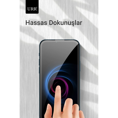 URR Apple iPhone 15 Pro Max 3D Resin Edge Cam Ekran Koruyucu - Siyah