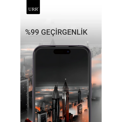 URR Apple iPhone 15 Pro Max 3D Resin Edge Cam Ekran Koruyucu - Siyah