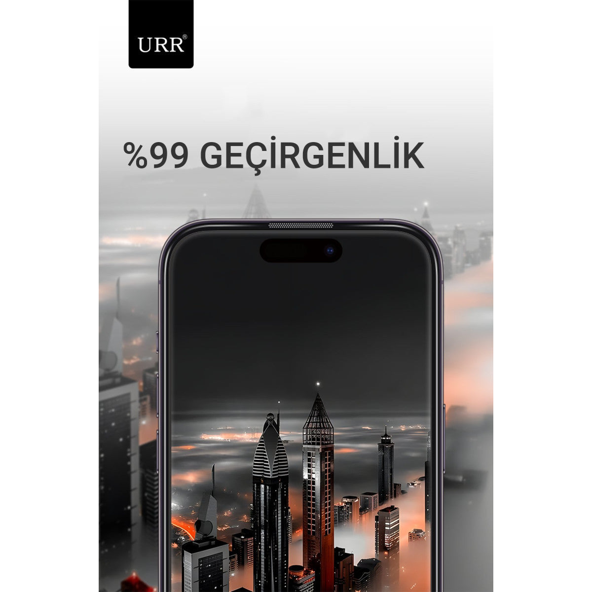 URR Apple iPhone 15 Pro Max 3D Resin Edge Cam Ekran Koruyucu
