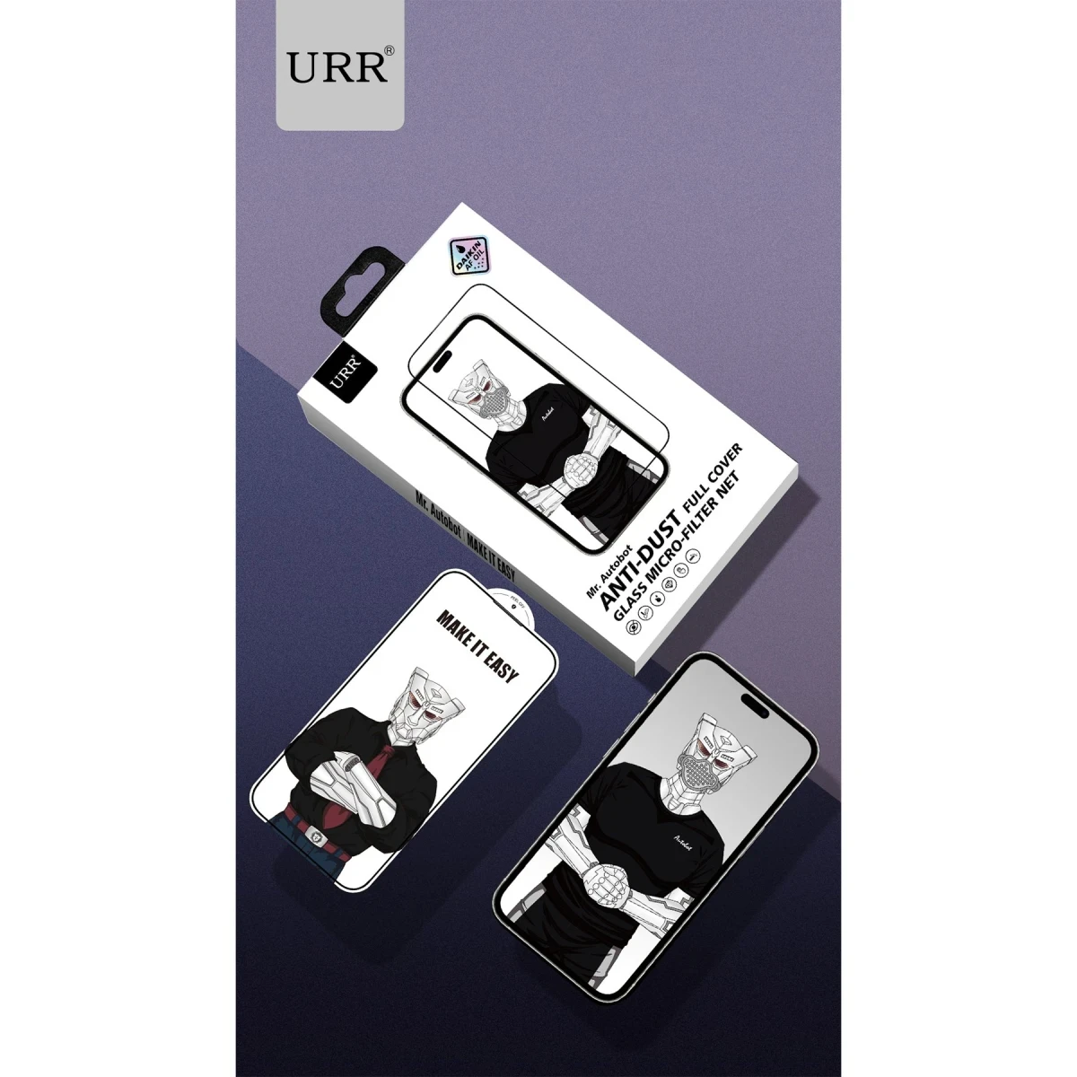 URR Apple iPhone 15 Pro Max Lazer Antidust Cam Ekran Koruyucu - Siyah
