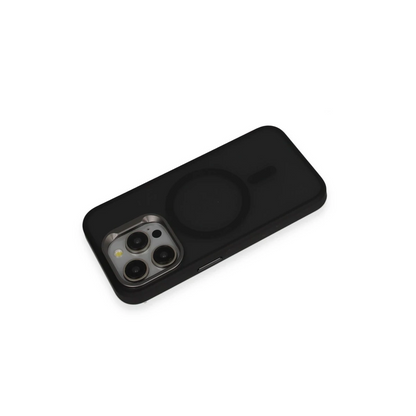 URR Apple iPhone 15 Pro Max Metal Frame Matte Magsafe Kapak - Siyah