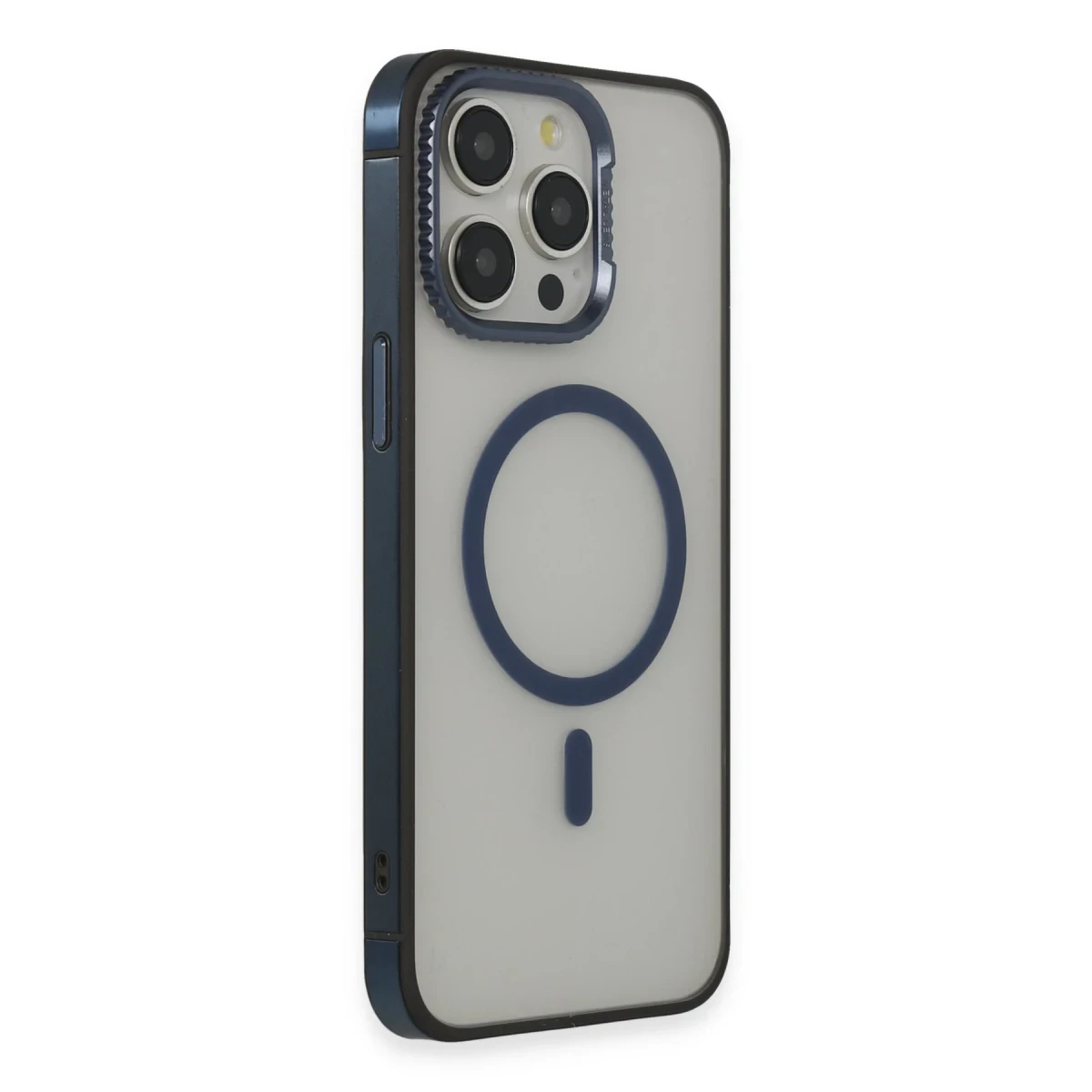 URR Apple iPhone 15 Pro Max PVDSS Lens Titanium Edge Magsafe Kapak - Lacivert
