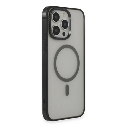 URR Apple iPhone 15 Pro Max PVDSS Lens Titanium Edge Magsafe Kapak - Siyah