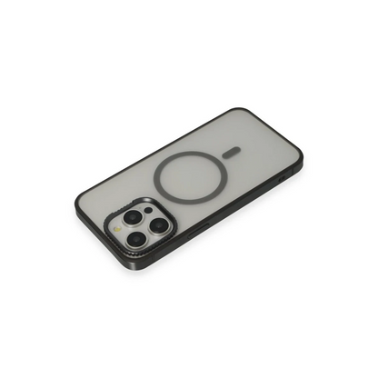 URR Apple iPhone 15 Pro Max PVDSS Lens Titanium Edge Magsafe Kapak - Siyah