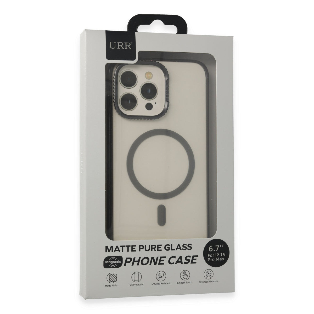 URR Apple iPhone 15 Pro Max PVDSS Lens Titanium Edge Magsafe Kapak