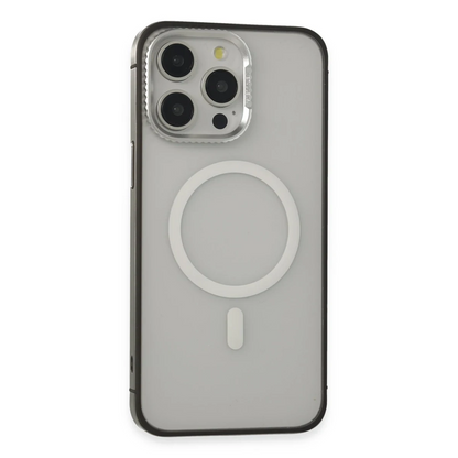 URR Apple iPhone 15 Pro Max PVDSS Lens Titanium Edge Magsafe Kapak - Titan Gri