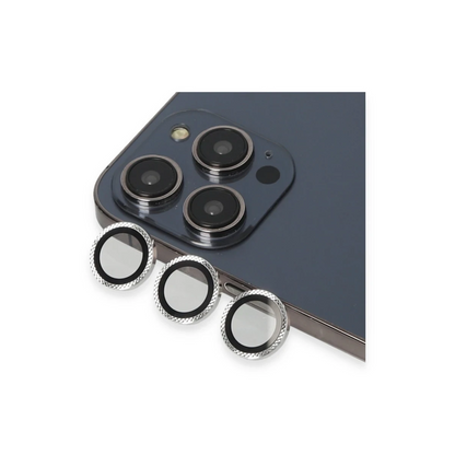 URR Apple iPhone 15 Pro Max Rhomb Snakeskin AR Kamera Lens Koruyucu - Gümüş