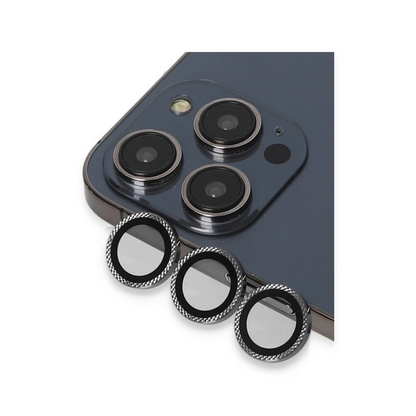 URR Apple iPhone 15 Pro Max Rhomb Snakeskin AR Kamera Lens Koruyucu - Natural Grey