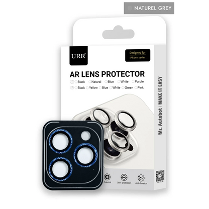 URR Apple iPhone 15 Pro Max Rhomb Snakeskin AR Kamera Lens Koruyucu - Natural Grey