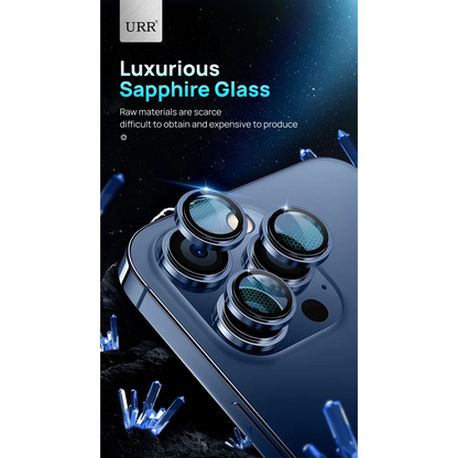 URR Apple iPhone 15 Pro Max Sapphire PVDSS Kamera Lens Koruyucu - Natural Grey