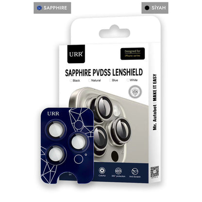 URR Apple iPhone 15 Pro Max Sapphire PVDSS Kamera Lens Koruyucu
