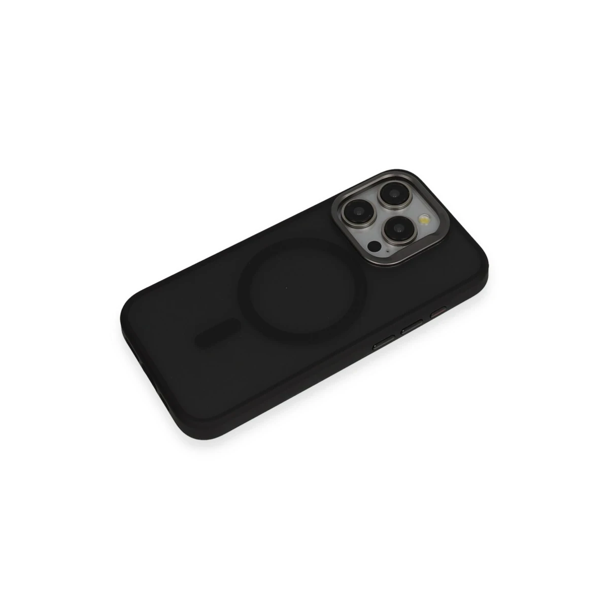 URR Apple iPhone 15 Pro Metal Frame Matte Magsafe Kapak - Siyah