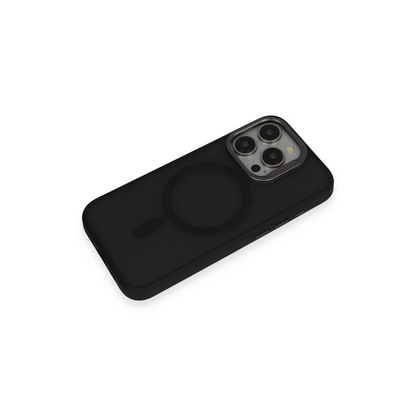 URR Apple iPhone 15 Pro Metal Frame Matte Magsafe Kapak - Siyah