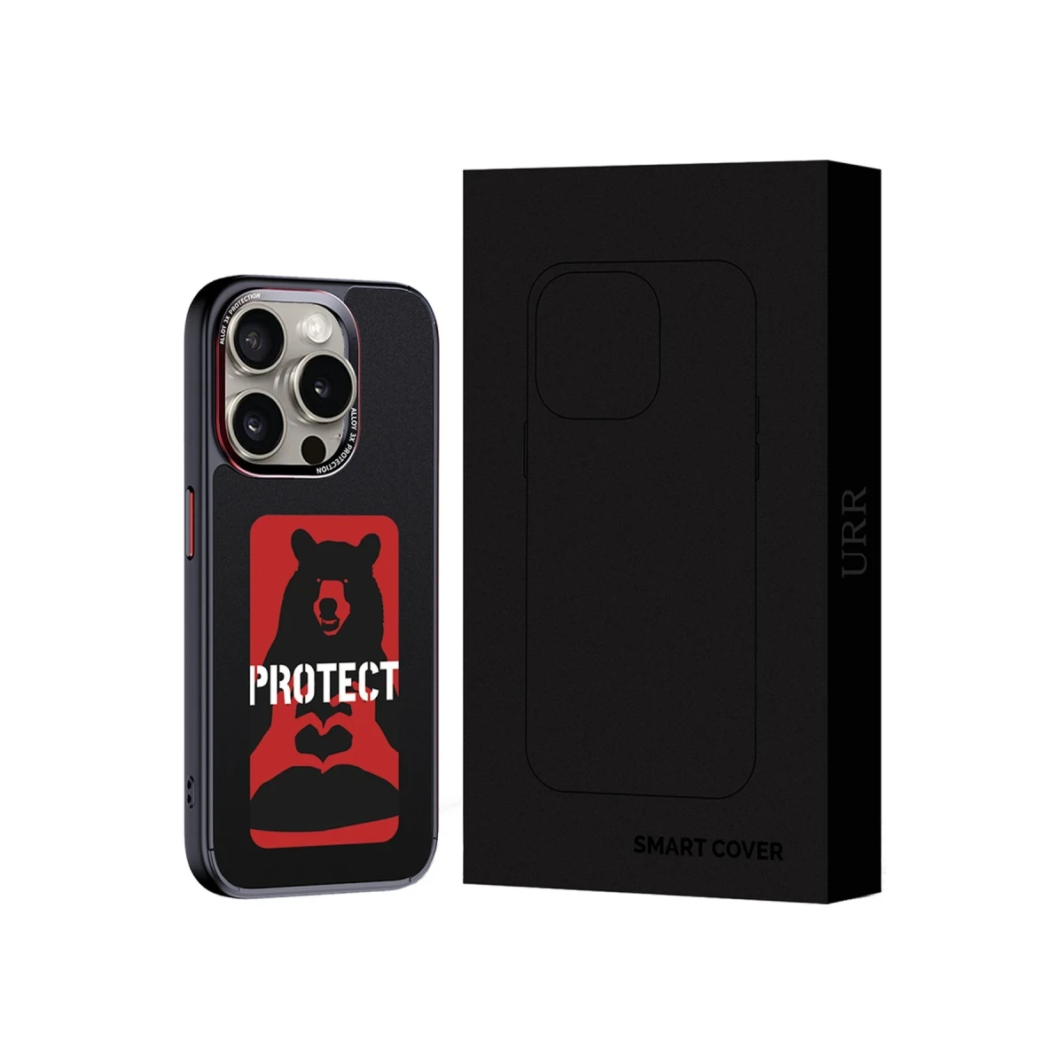 URR Apple iPhone 15 Pro NFC Smart Case Akıllı Kapak - Siyah