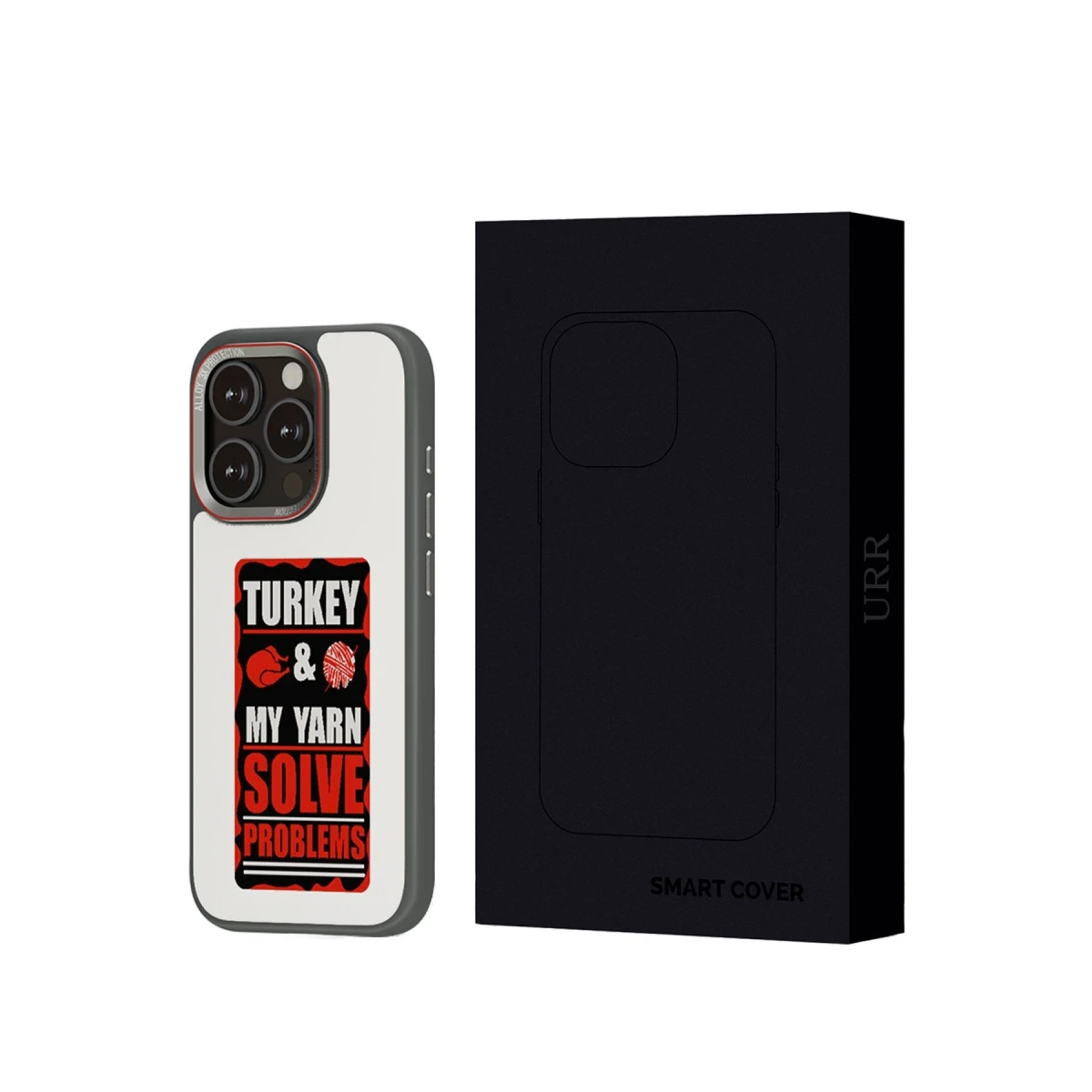 URR Apple iPhone 15 Pro NFC Smart Case Akıllı Kapak - Titan Gri