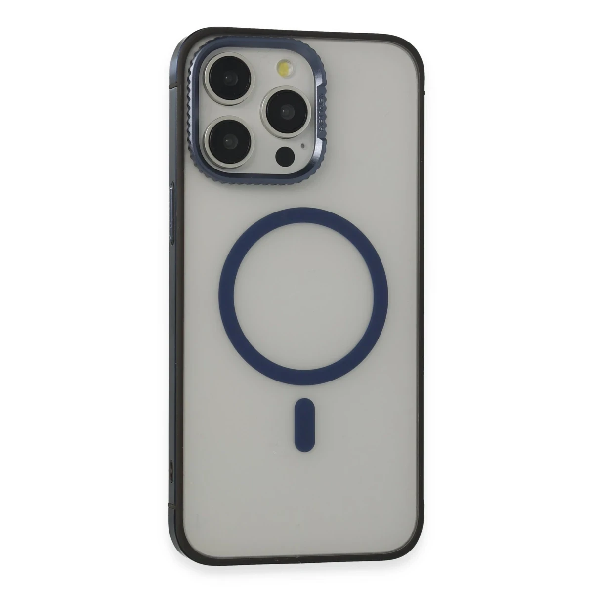 URR Apple iPhone 15 Pro PVDSS Lens Titanium Edge Magsafe Kapak - Lacivert