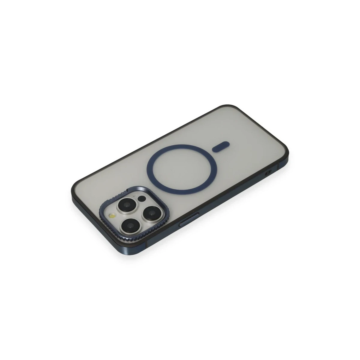 URR Apple iPhone 15 Pro PVDSS Lens Titanium Edge Magsafe Kapak - Lacivert