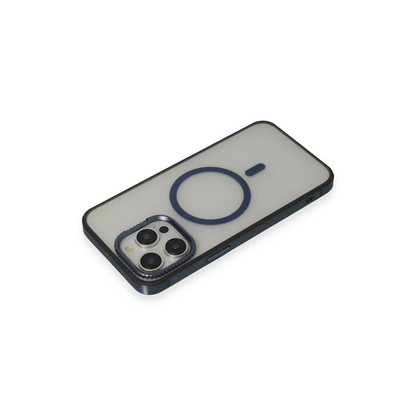 URR Apple iPhone 15 Pro PVDSS Lens Titanium Edge Magsafe Kapak - Lacivert