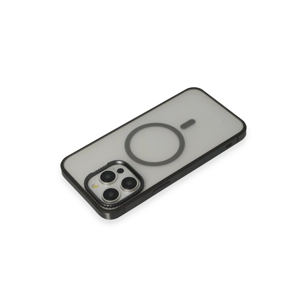 URR Apple iPhone 15 Pro PVDSS Lens Titanium Edge Magsafe Kapak - Siyah