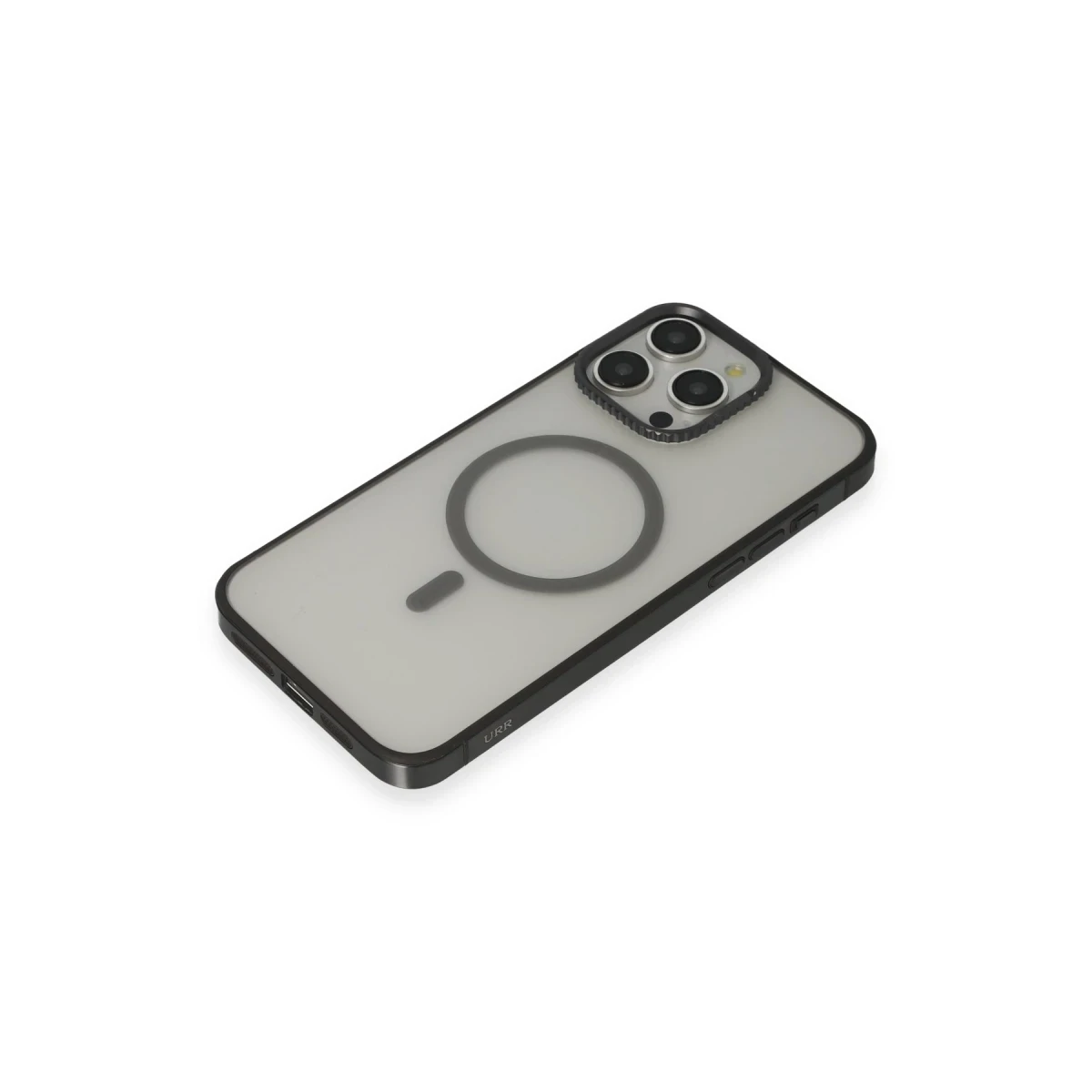 URR Apple iPhone 15 Pro PVDSS Lens Titanium Edge Magsafe Kapak - Siyah