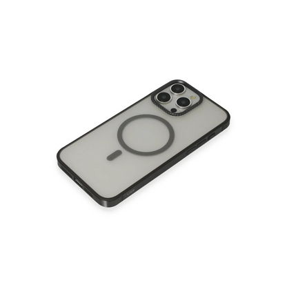URR Apple iPhone 15 Pro PVDSS Lens Titanium Edge Magsafe Kapak - Siyah