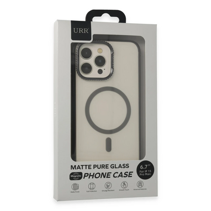 URR Apple iPhone 15 Pro PVDSS Lens Titanium Edge Magsafe Kapak - Siyah