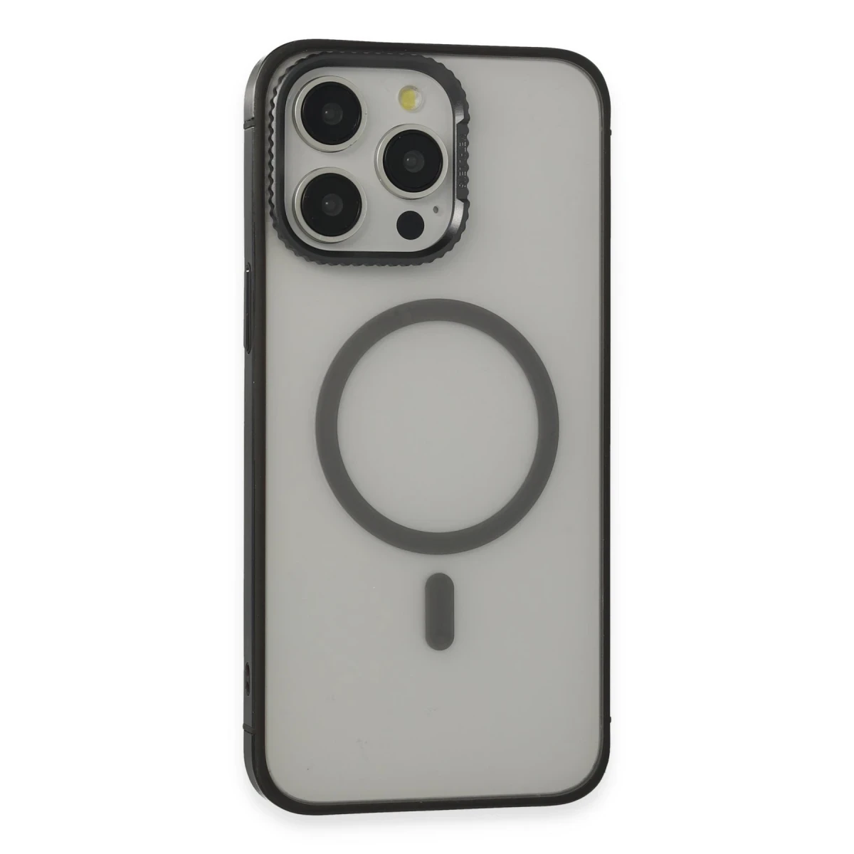 URR Apple iPhone 15 Pro PVDSS Lens Titanium Edge Magsafe Kapak - Siyah