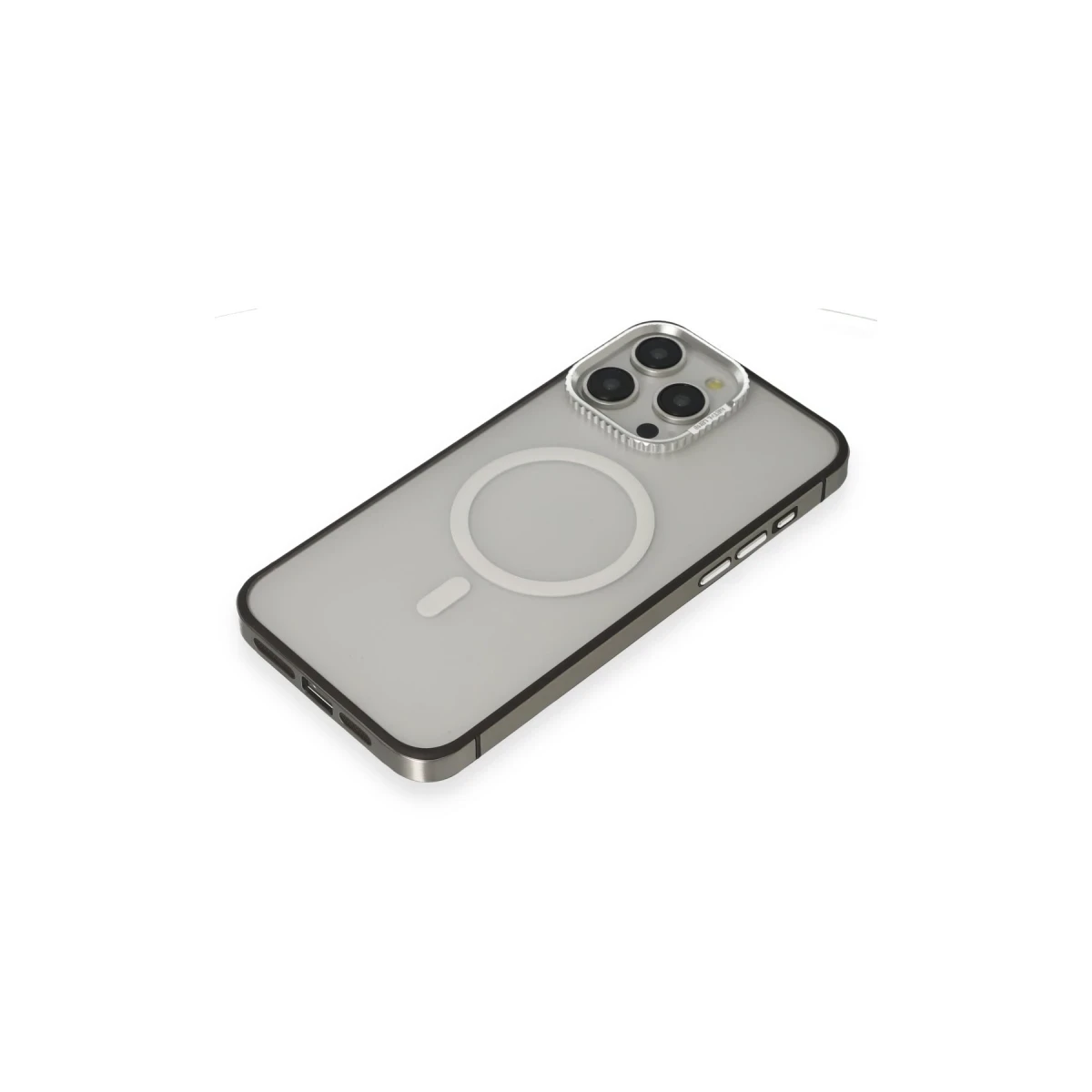 URR Apple iPhone 15 Pro PVDSS Lens Titanium Edge Magsafe Kapak - Titan Gri
