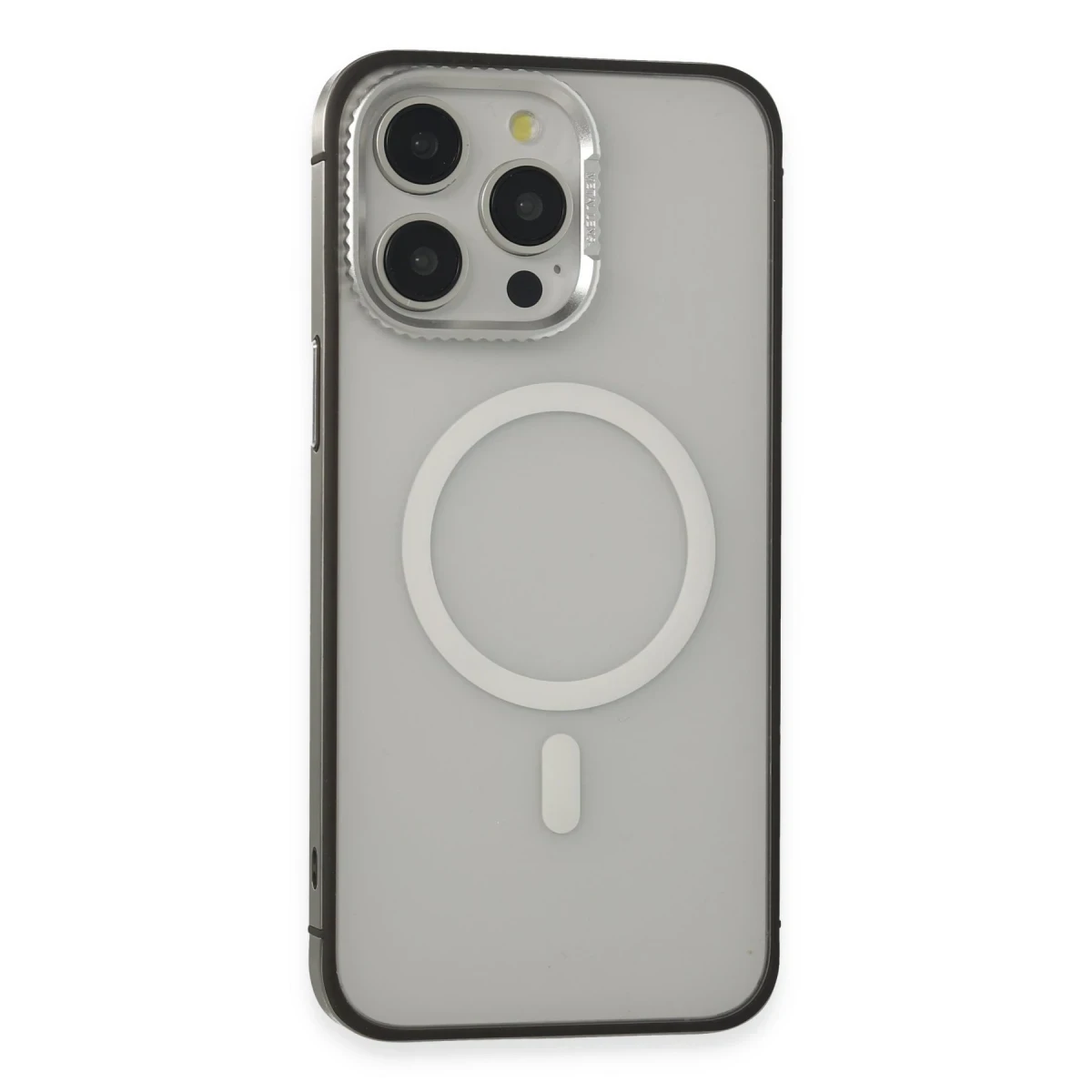 URR Apple iPhone 15 Pro PVDSS Lens Titanium Edge Magsafe Kapak - Titan Gri