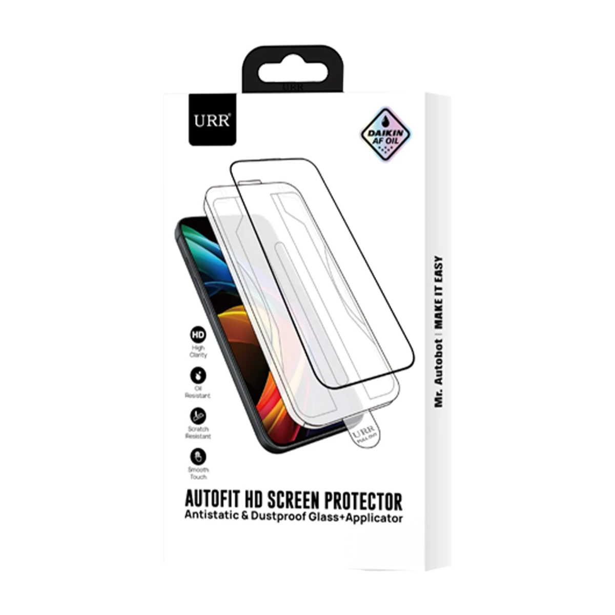URR Apple iPhone 16 AutoKit Antidust HD Cam Ekran Koruyucu - Siyah