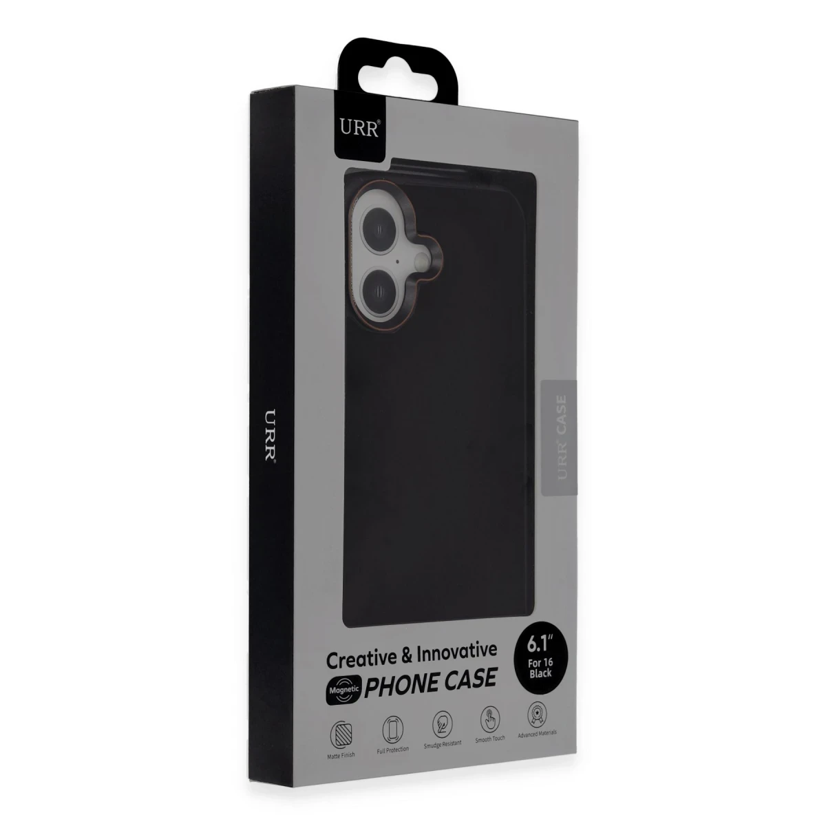 URR Apple iPhone 16 Matte Pure Glass Magsafe Kapak - Siyah