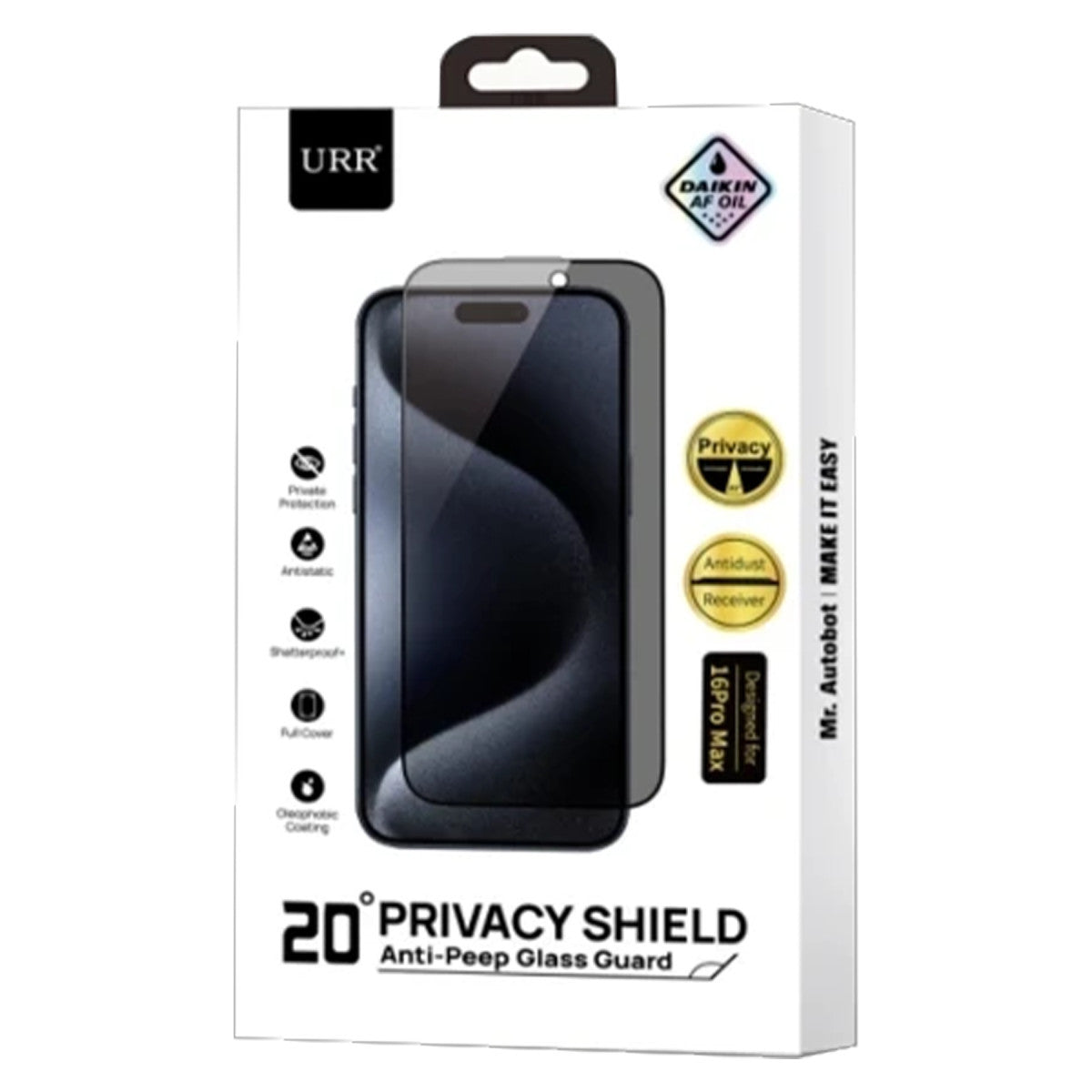 URR Apple iPhone 16 Plus HD Privacy Cam Ekran Koruyucu