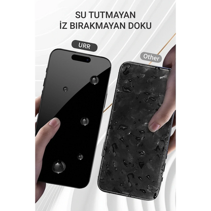 URR Apple iPhone 16 Pro 3D Matte Antiglare Resin Edge Cam Ekran Koruyucu - Siyah