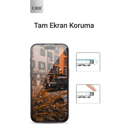 URR Apple iPhone 16 Pro 3D Privacy Resin Edge Cam Ekran Koruyucu - Siyah