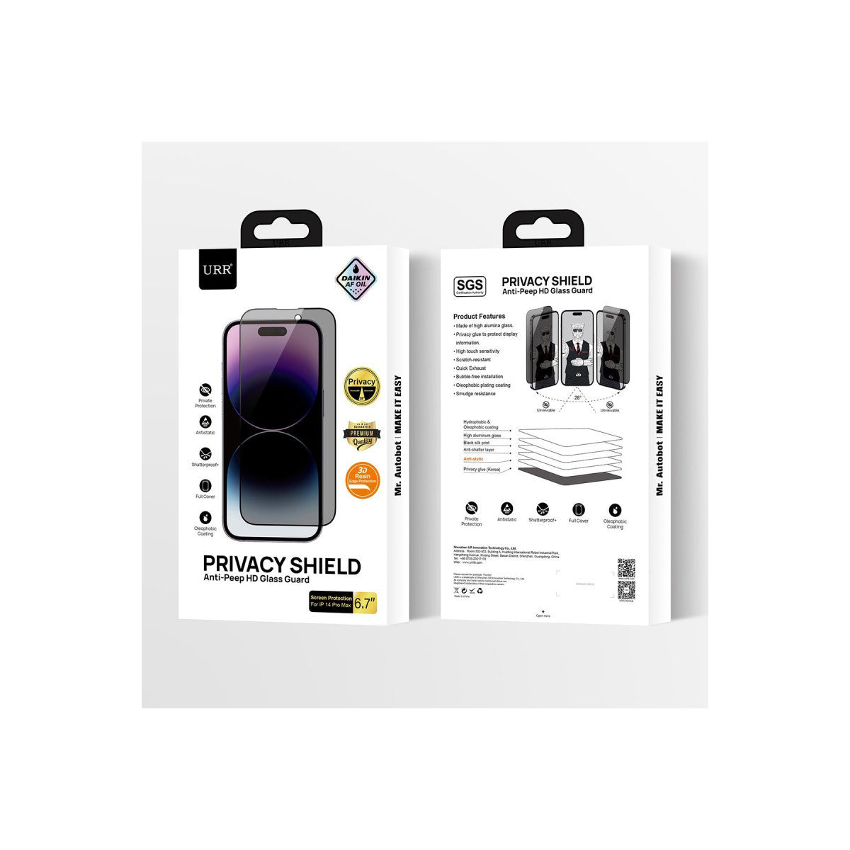 URR Apple iPhone 16 Pro 3D Privacy Resin Edge Cam Ekran Koruyucu